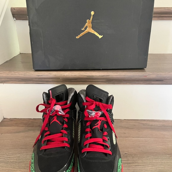 Jordan Spiz’ike Black Varsity Red Green Shoes - Picture 3 of 11